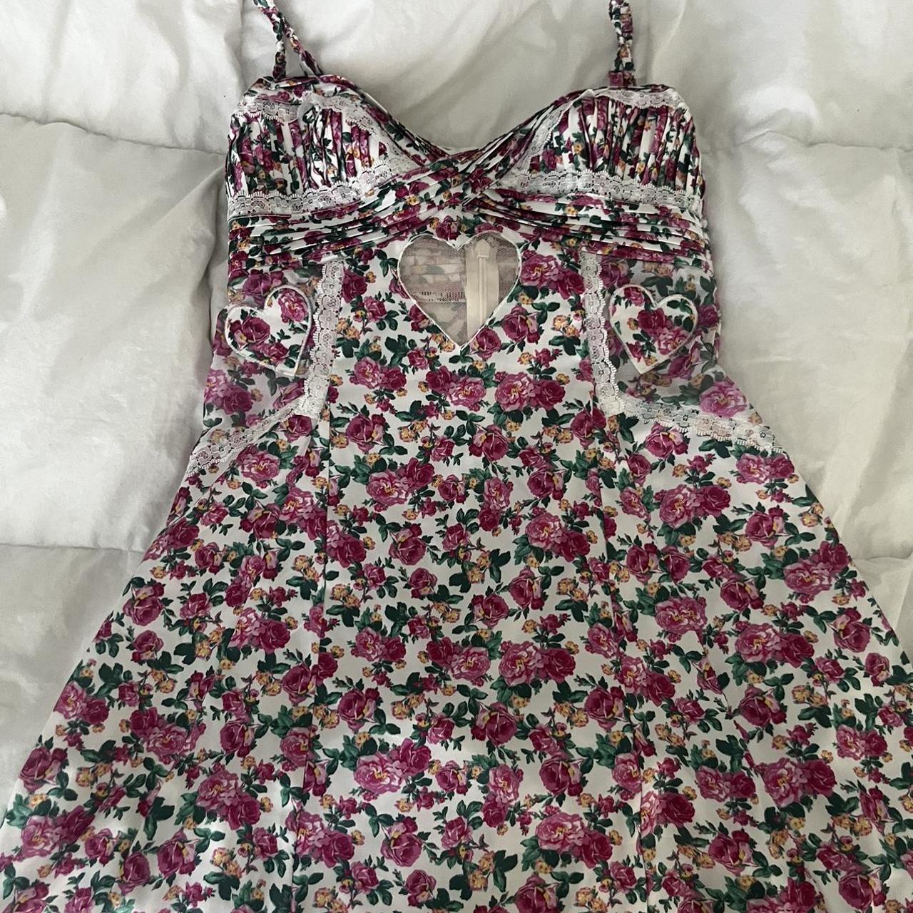 For Love and Lemons Heart Bloom Slip Dress, size XS.... - Depop