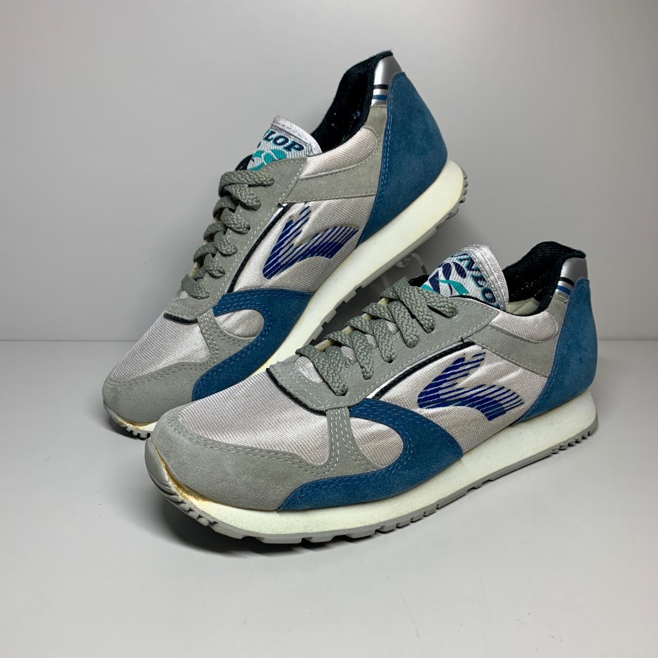 Dunlop Retro Trainers Blue & White FlexTek Running... - Depop