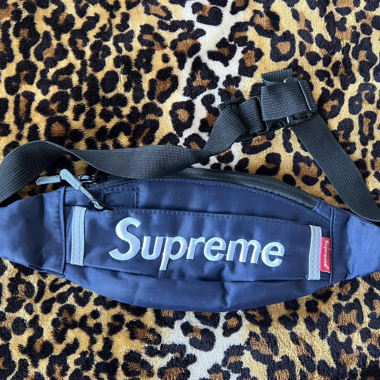 Authentic supreme fanny pack navy blue