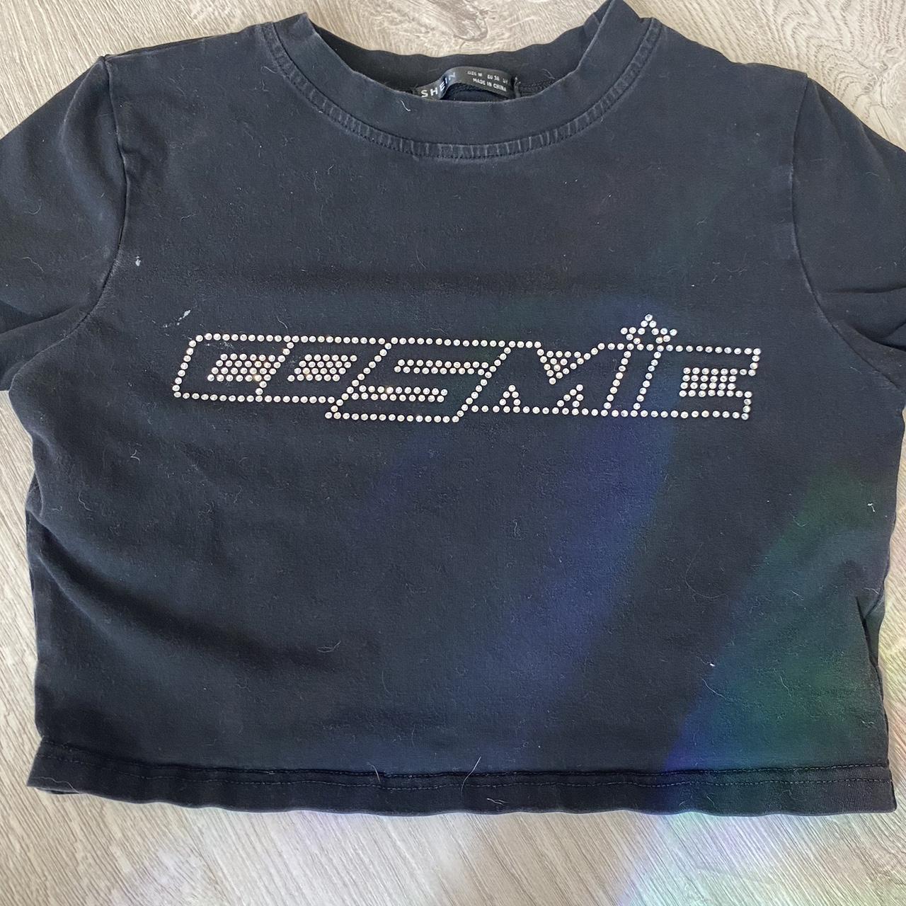 cute cosmic baby tee! cute rhinestone design. two... - Depop