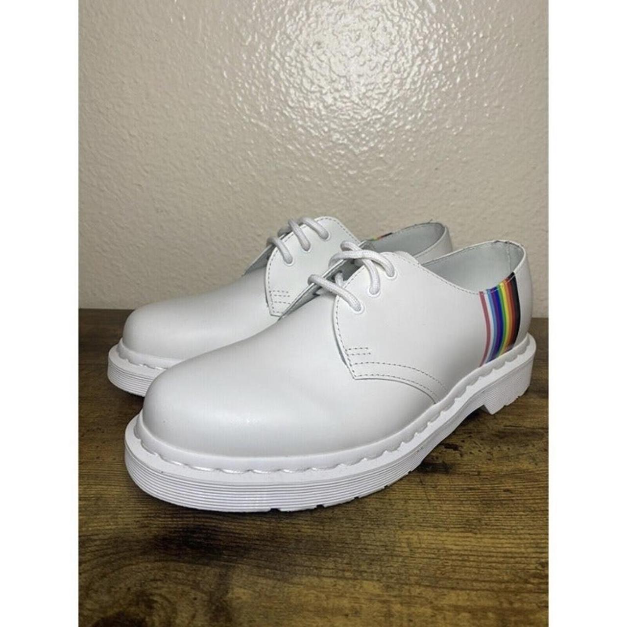 Dr. Martens Men's 1461 for Pride, White Smooth, 8