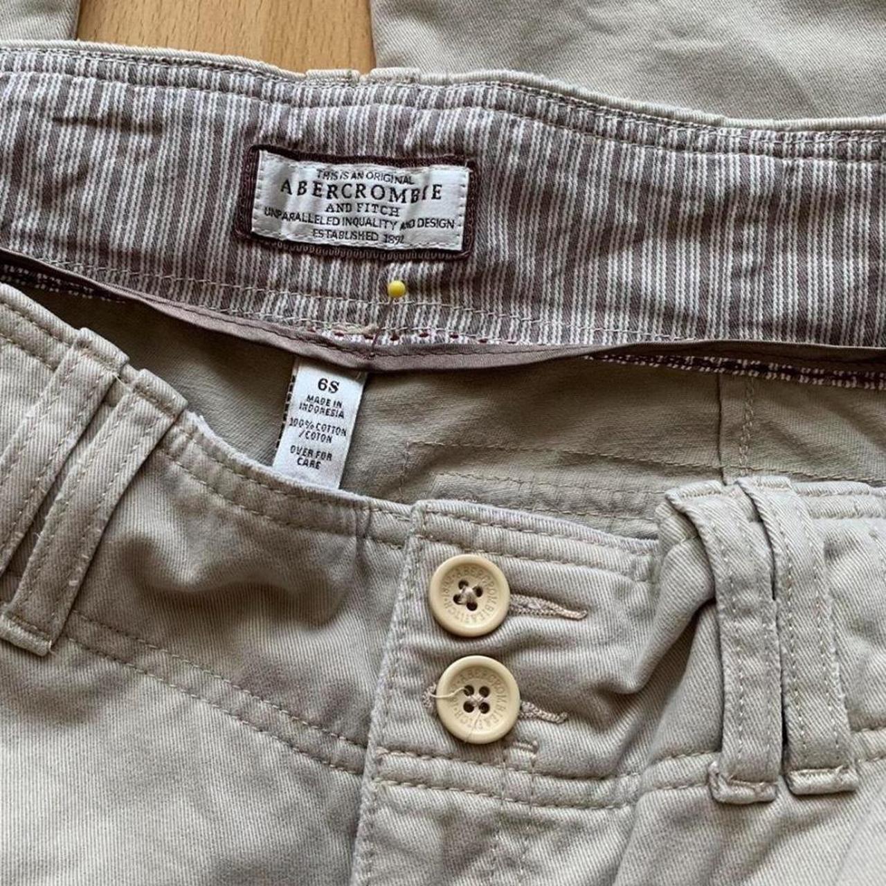 Vintage y2k Abercrombie and fitch low rise beige... - Depop