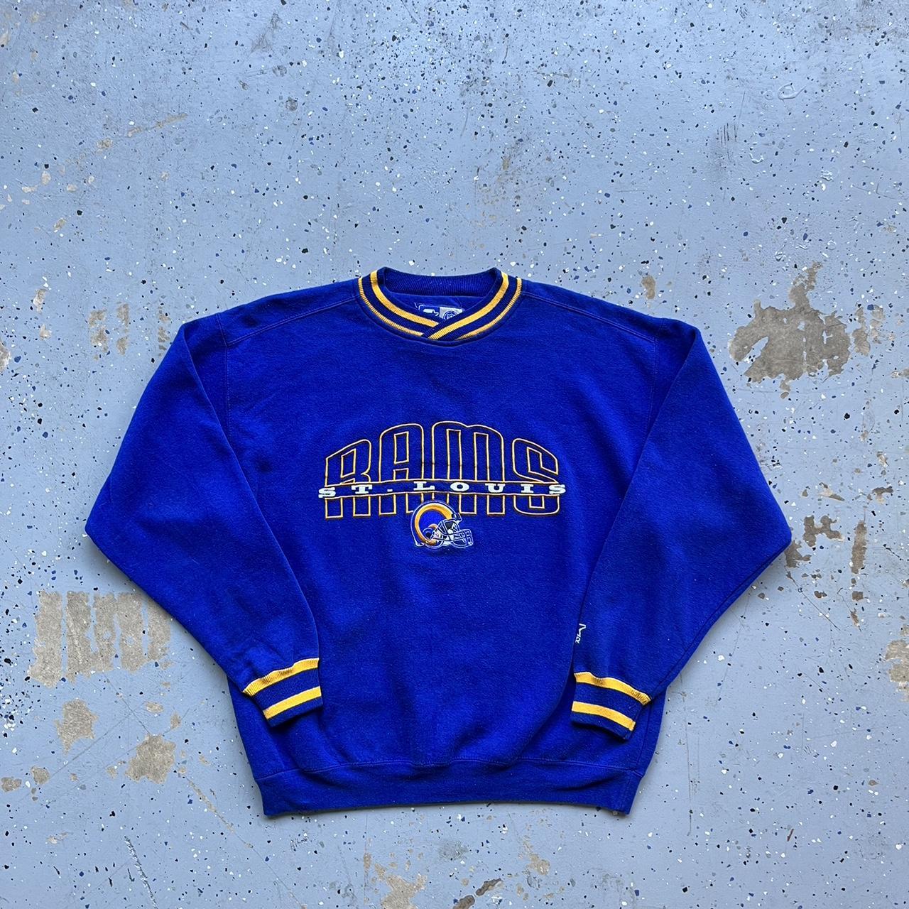 Starter Men's Blue and Yellow Jumper Depop