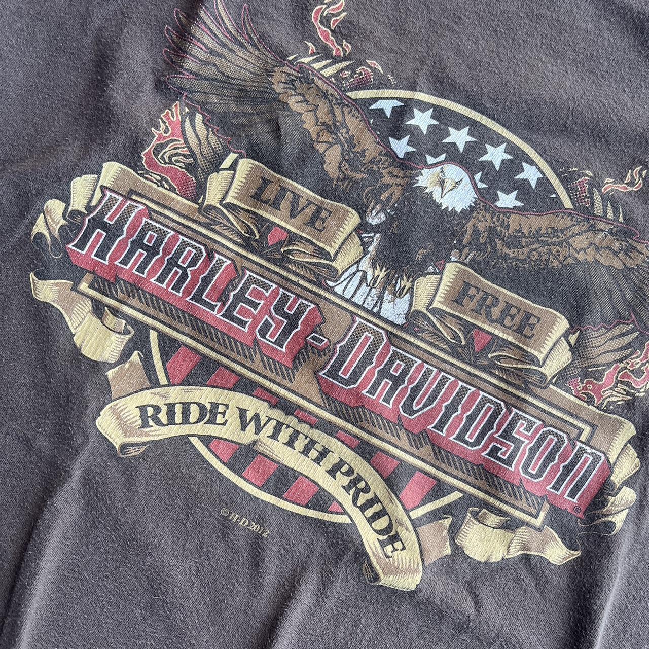 Harley Davidson Men's Brown T-shirt | Depop