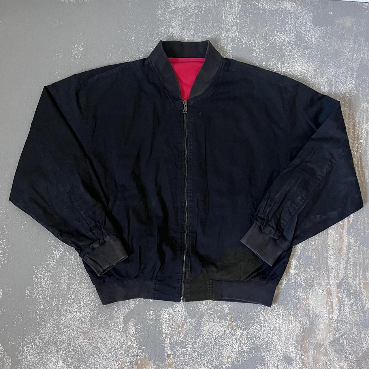 vintage marlboro bomber black jacket - adult size... - Depop