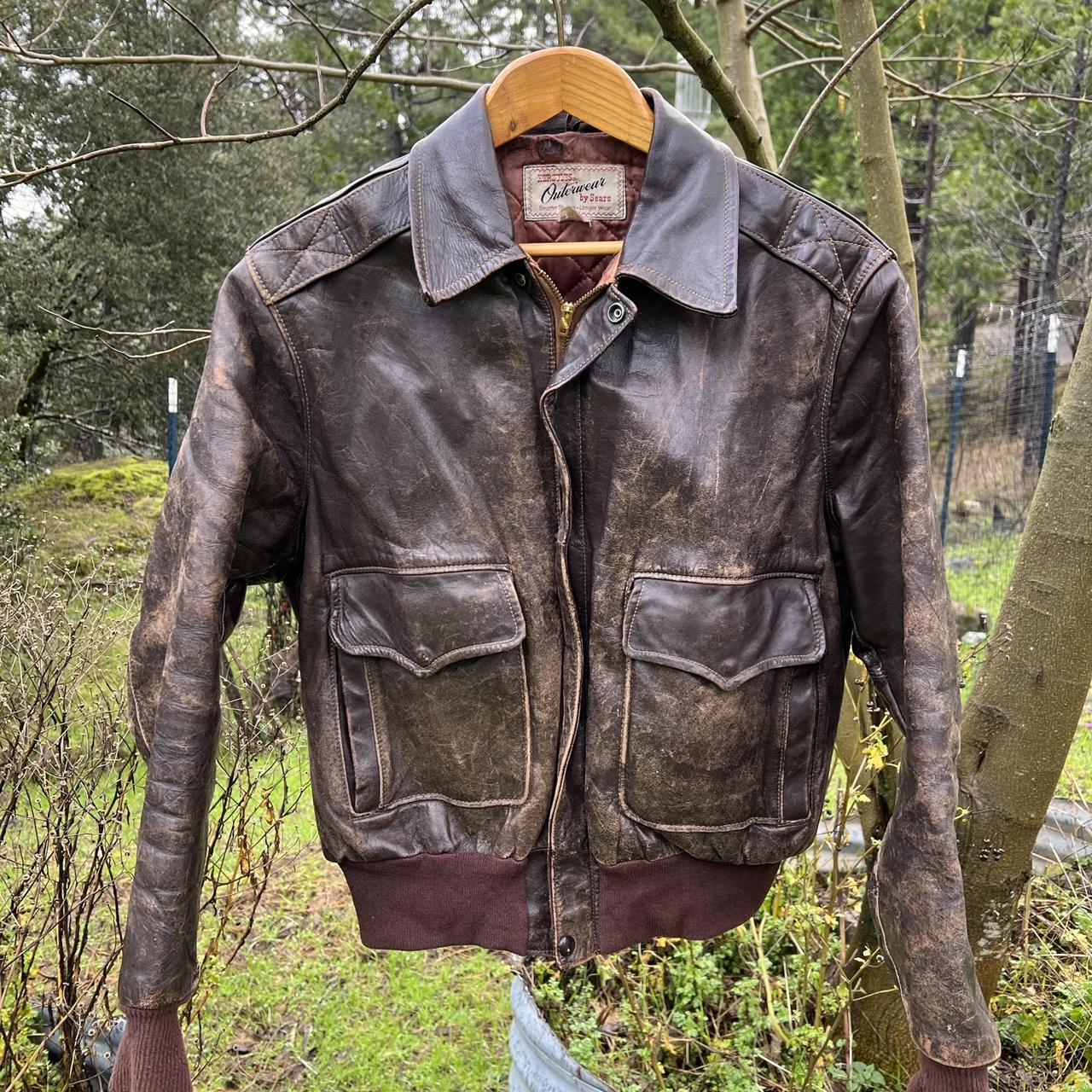 1950s Hercules by sears horsehide leather a2 Bomber... - Depop