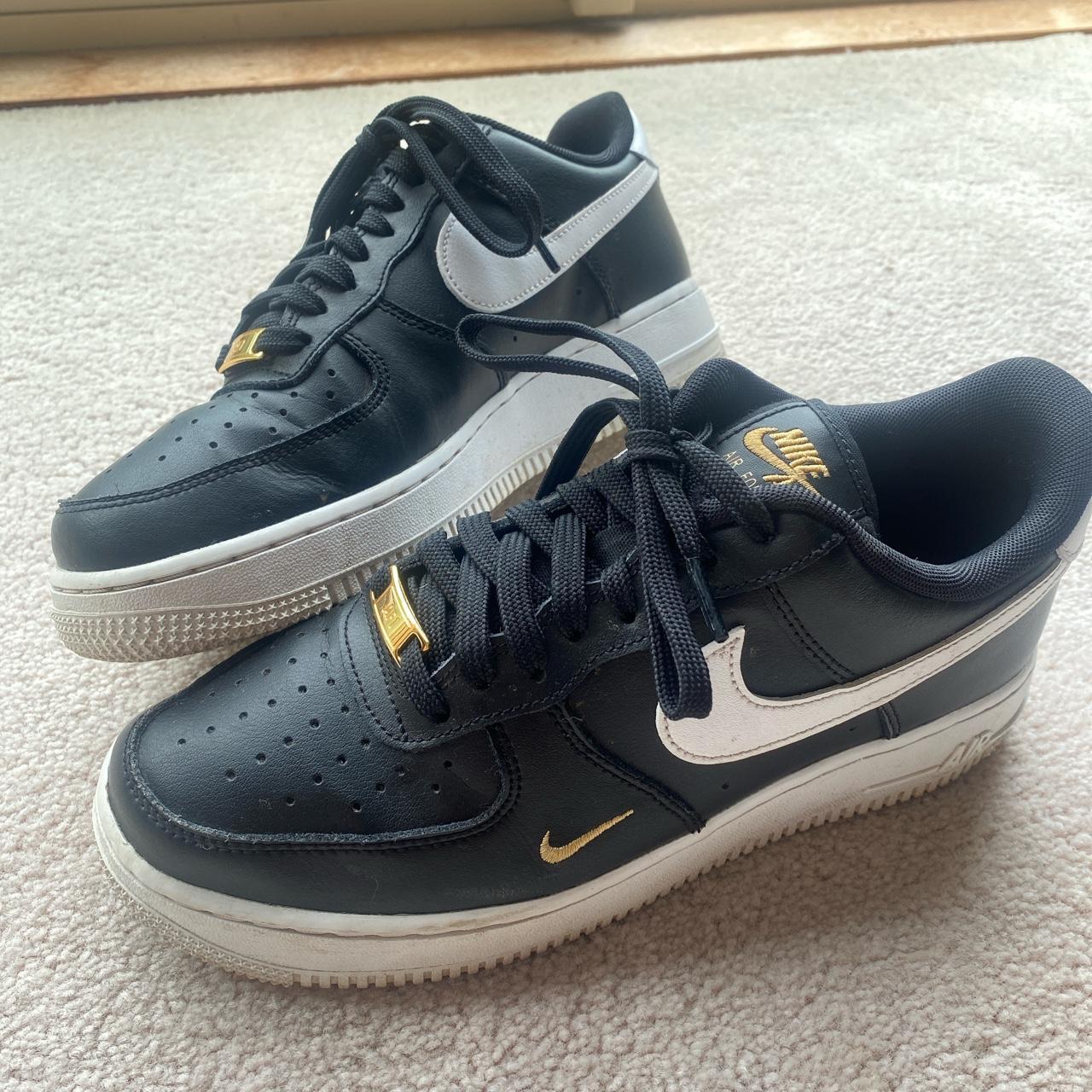 womens nike air force 1 black and gold