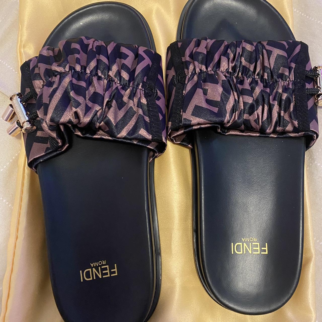 Fendi slides size 39 (aus8). Comes with dust bag and... - Depop