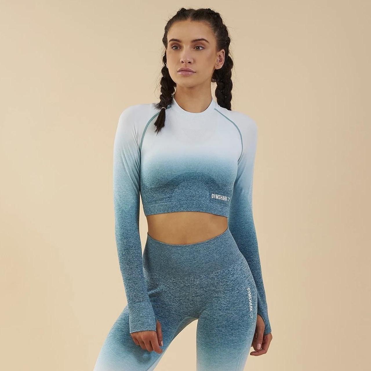 Gymshark Ombre Seamless Long Sleeve Crop Top Deep