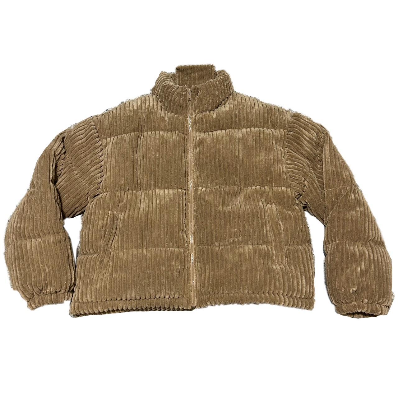 Rust corduroy puffer clearance jacket