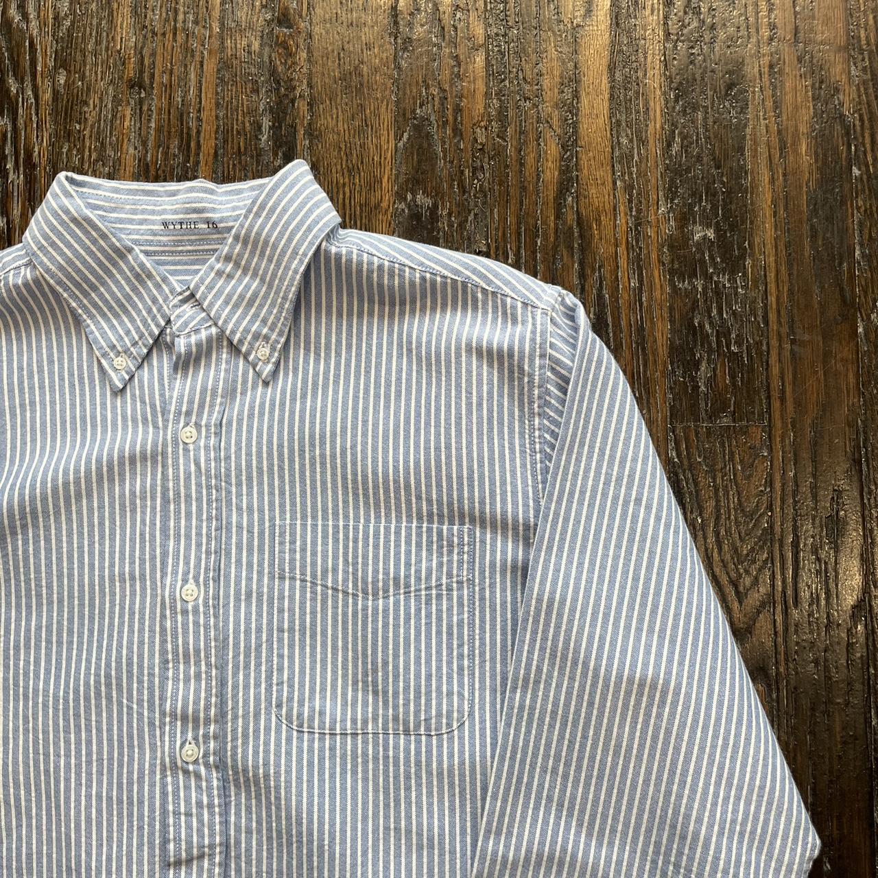 WYTHE NEW YORK STRIPED OXFORD SHIRT PERFECT CASUAL... - Depop