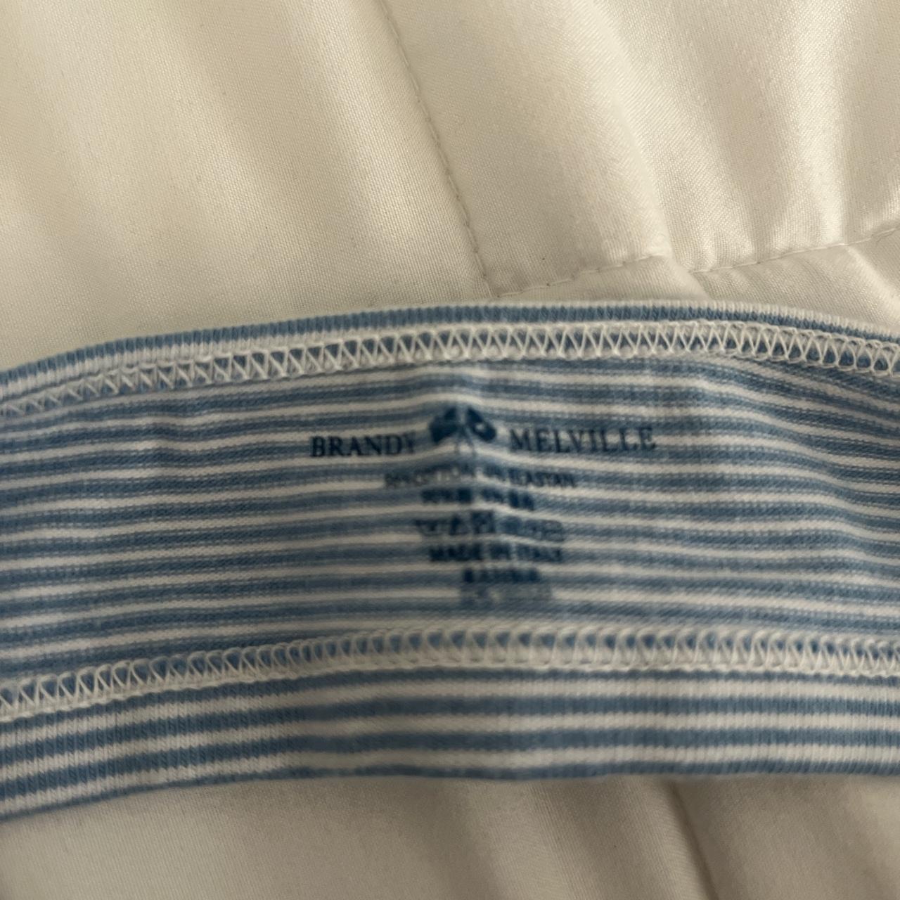 Brandy Melville blue and white striped bra -never... - Depop