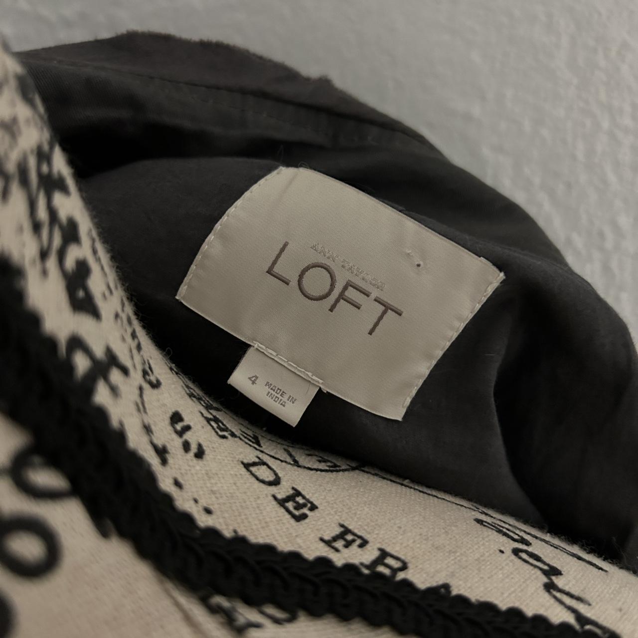 loft military style jacket in dark grey size 4... Depop