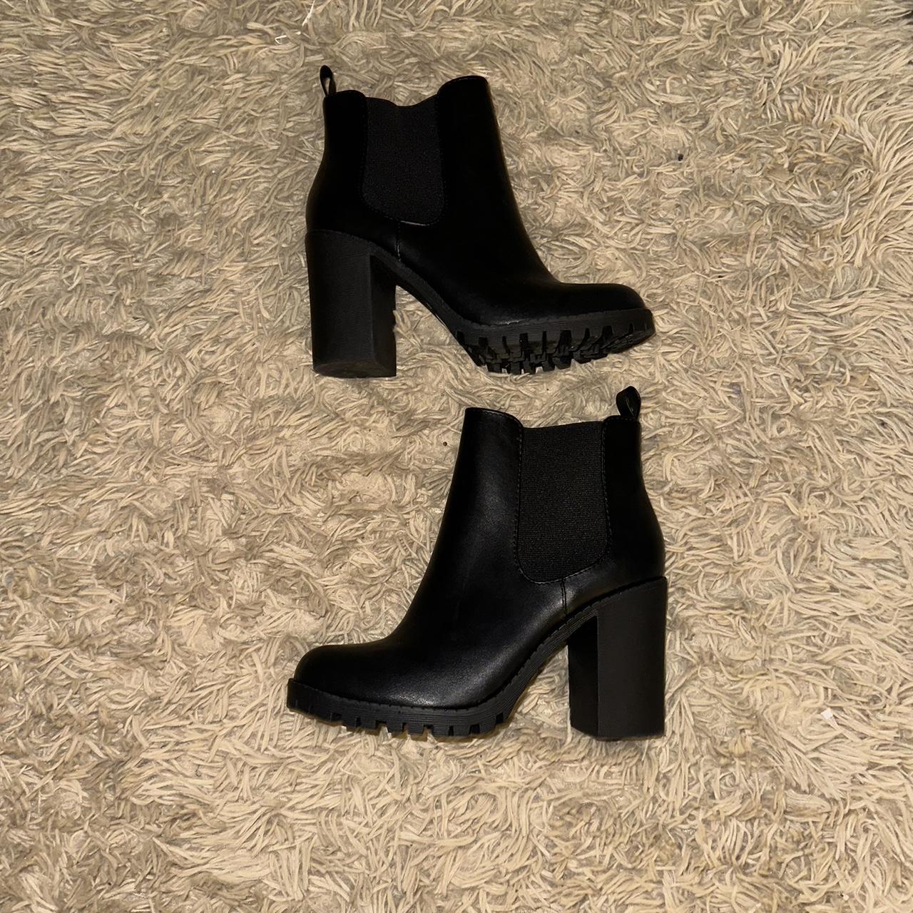 black boots 4 inch heel size 8