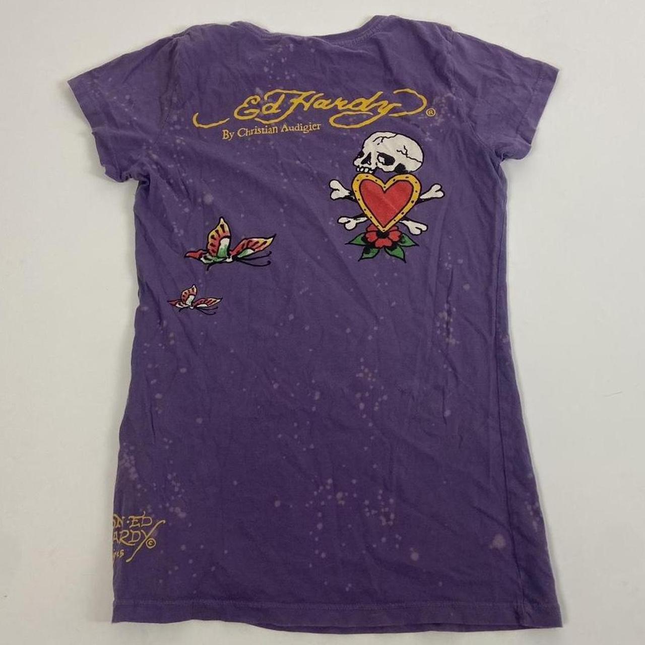 y2k grunge Ed Hardy baby tee •size L... - Depop