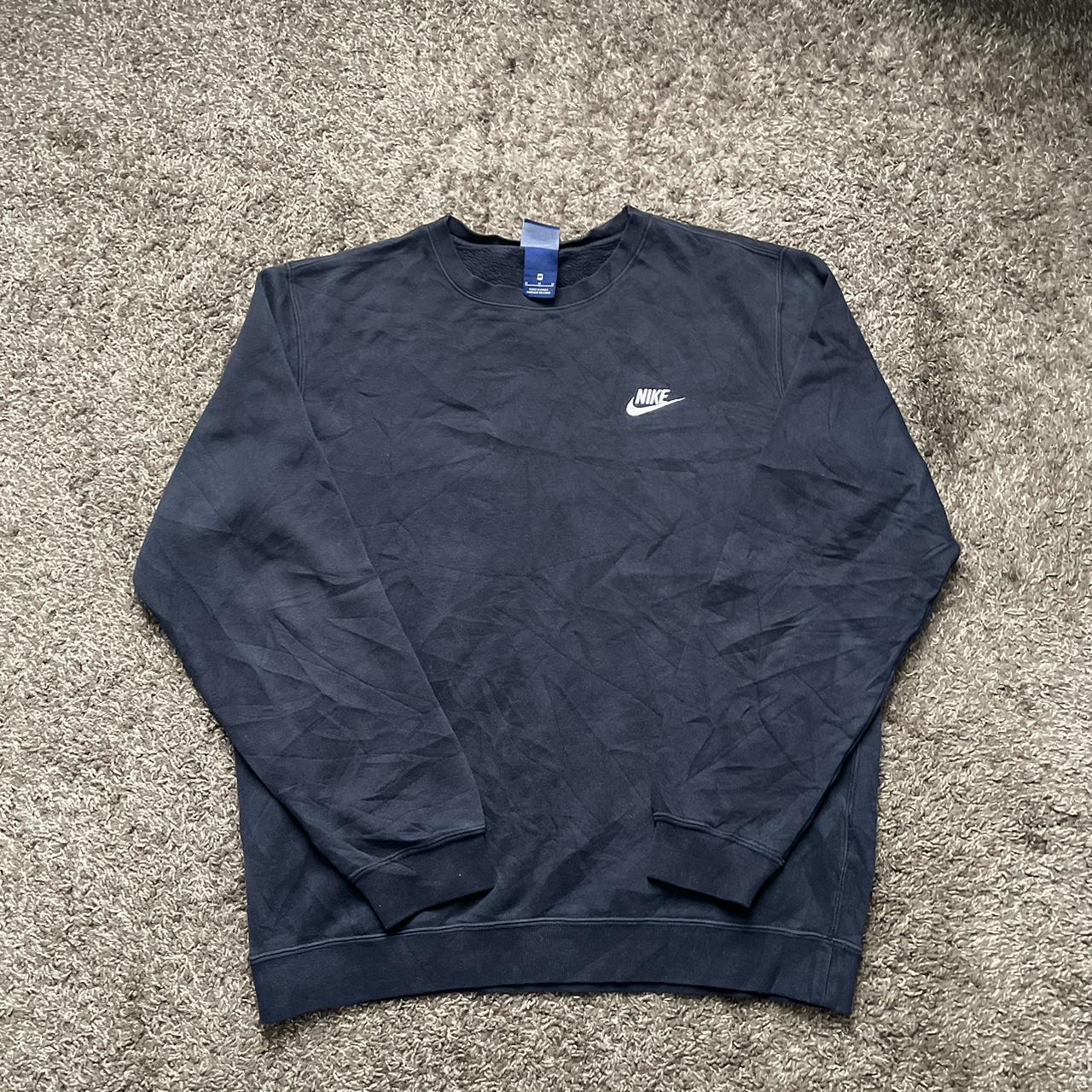 Navy Blue Nike Sweater Flaws as seen Tagged M... - Depop