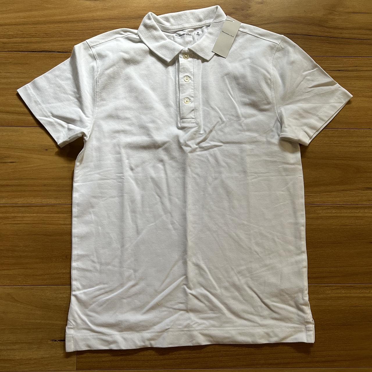 Abercrombie & Fitch White Polo Shirt BNWT. RRP... - Depop
