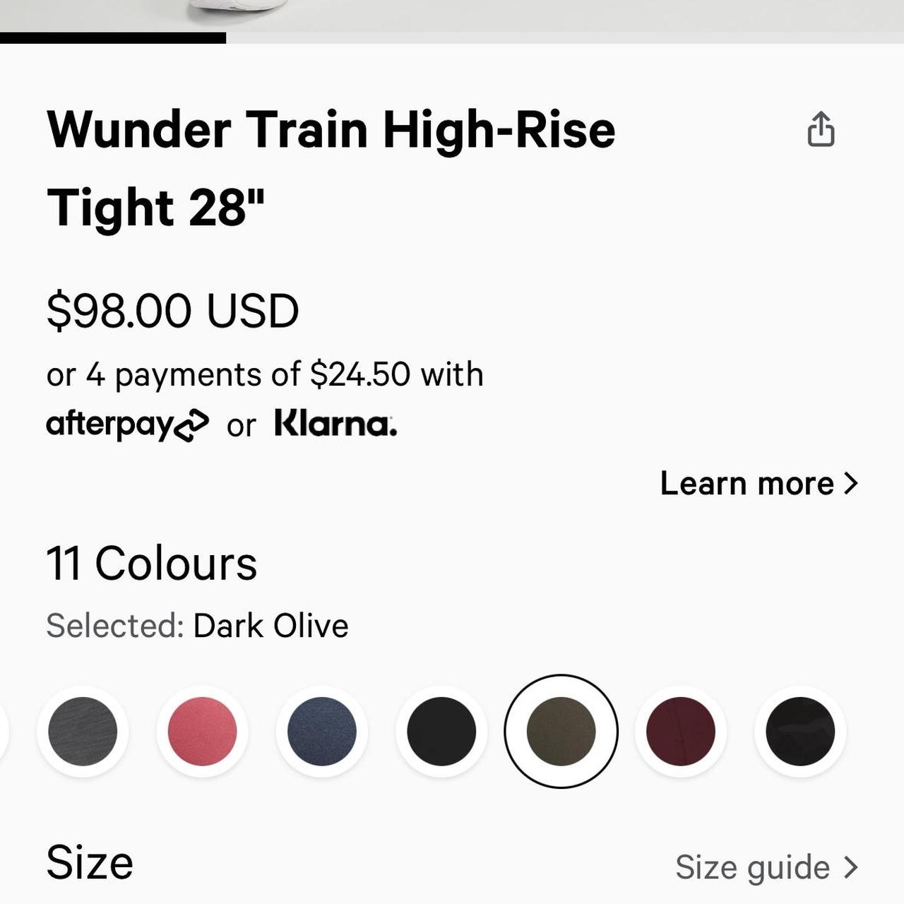 Lululemon Wunder Train High-Rise, Tight 28 in dark