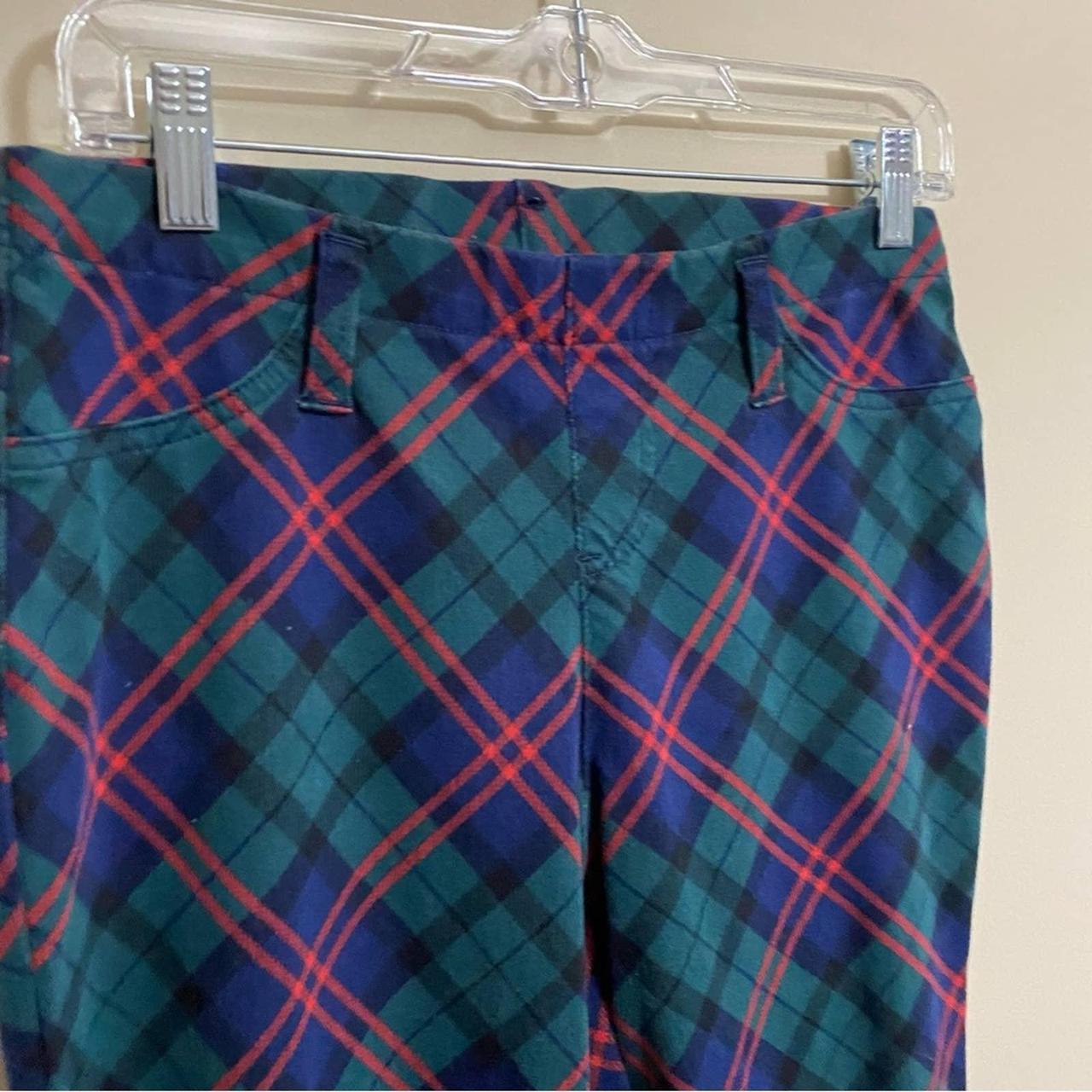 Faded Glory Jeggings Blue Green Red Plaid Stretch - Depop
