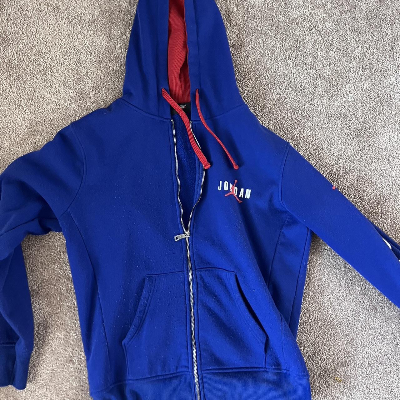blue and red jordan hoodie