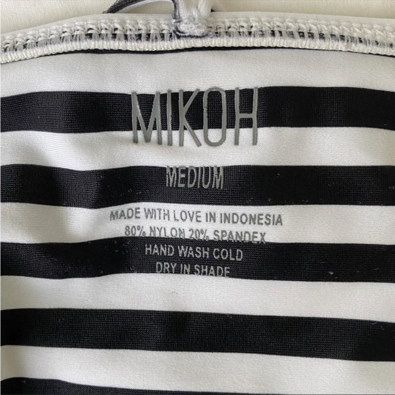 Mikoh Black White Stripe Swimsuit M Depop payments... - Depop