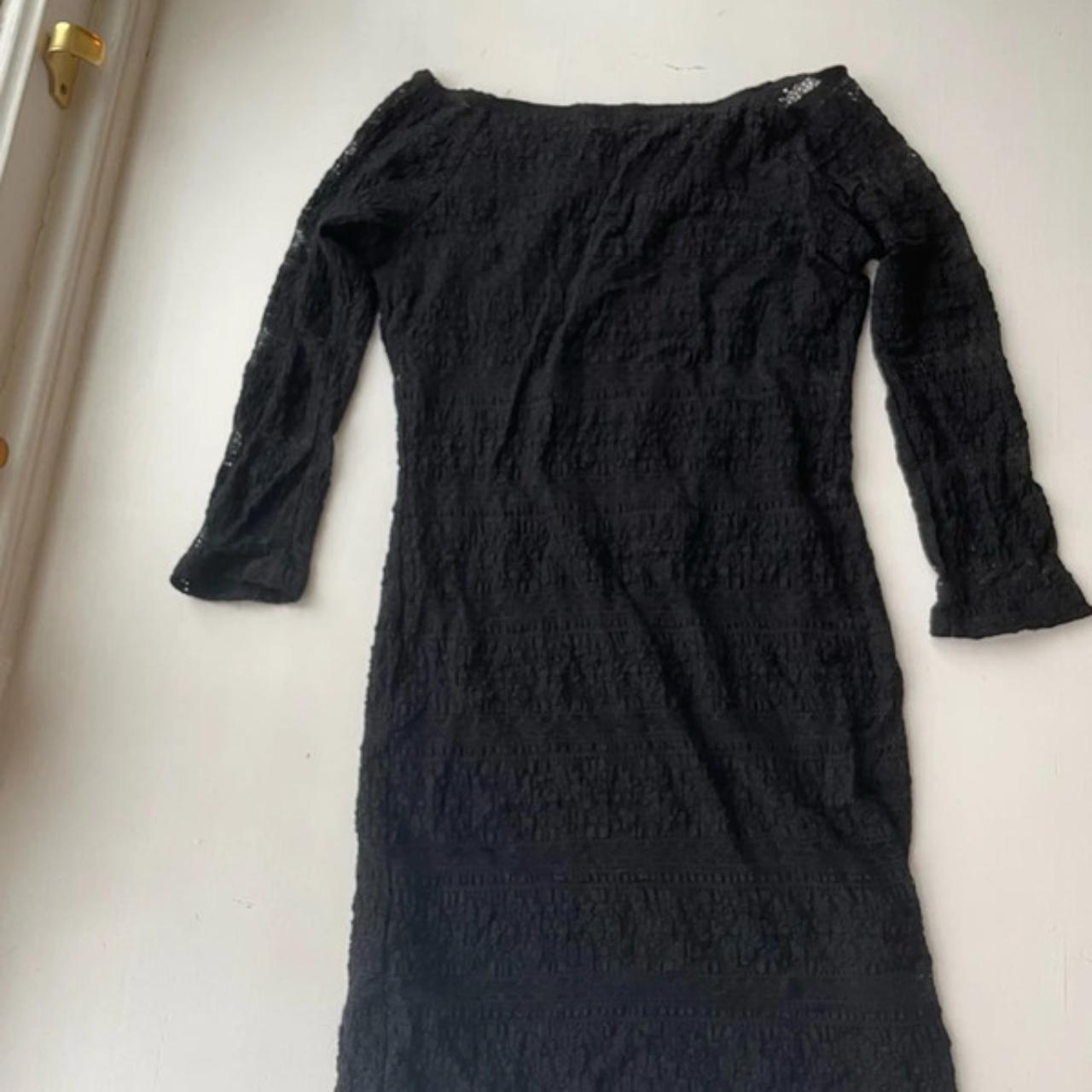 Black Forever 21 Lacey Mini Dress 3/4 Length... Depop