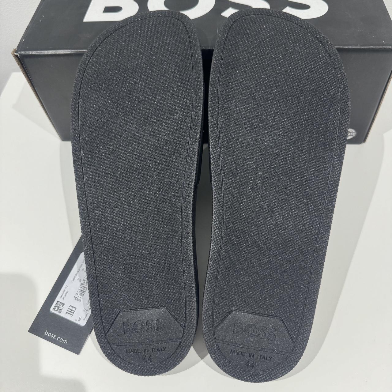 hugo boss sliders black and red