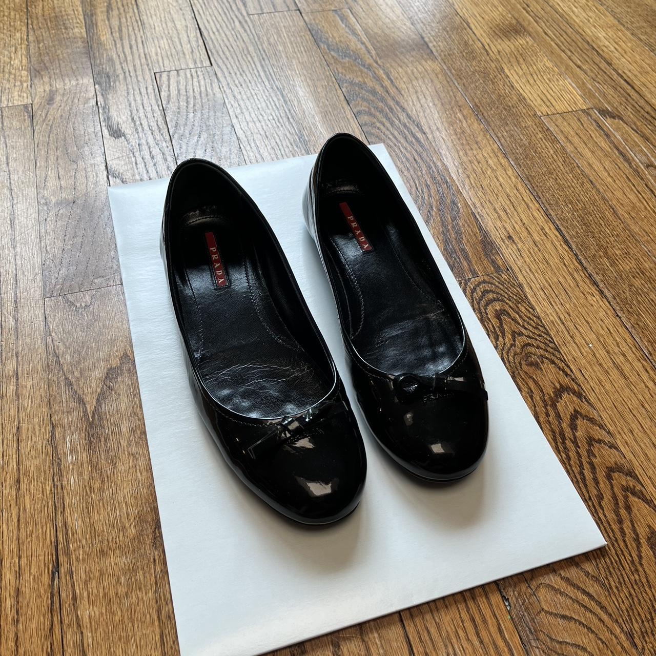 Prada scrunch ballet online flats