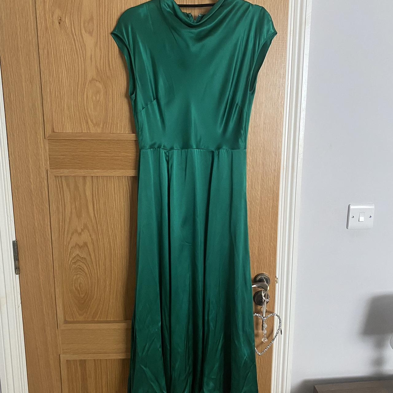 Hobbs Charlize Silk Midi Dress Meadow Green easy