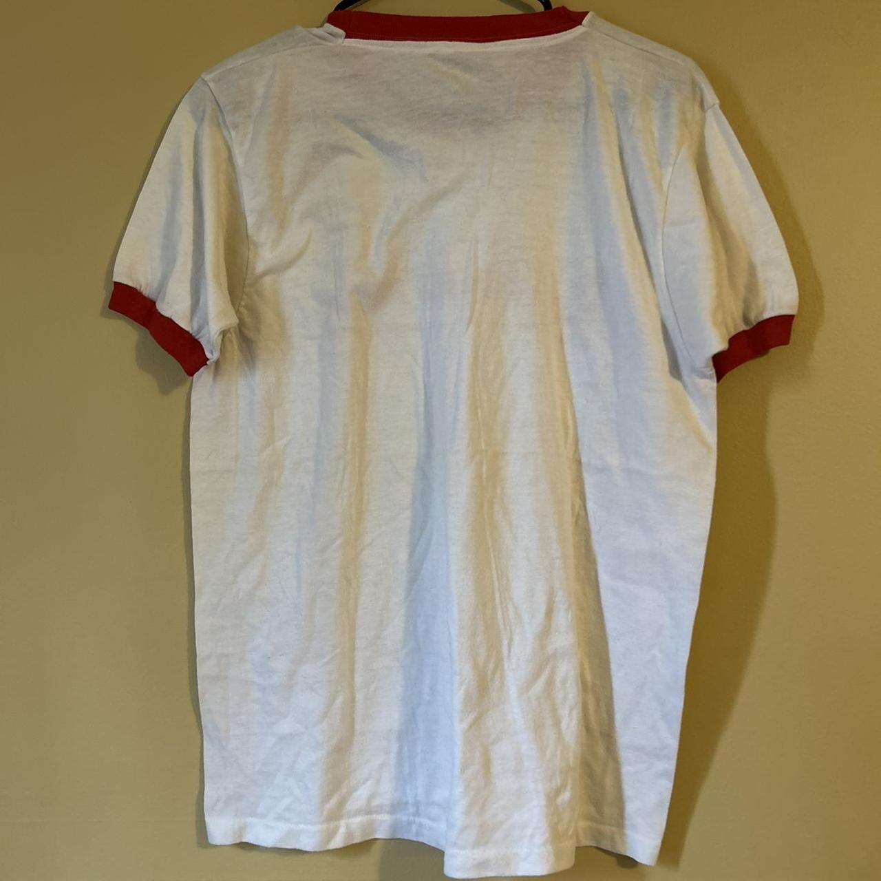 Screen Stars Women's White and Red T-shirt (2)