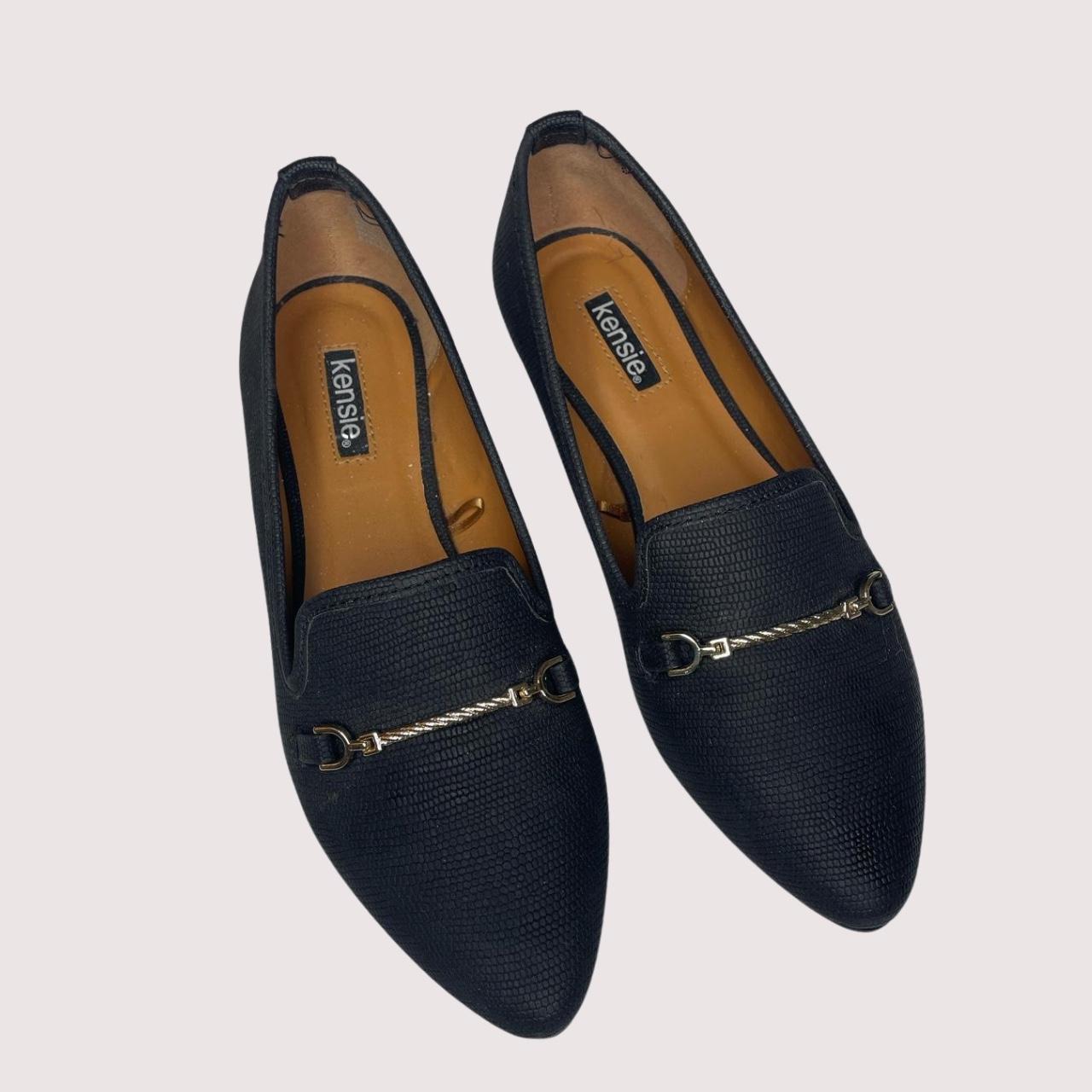 Black loafers with gold chain Depop