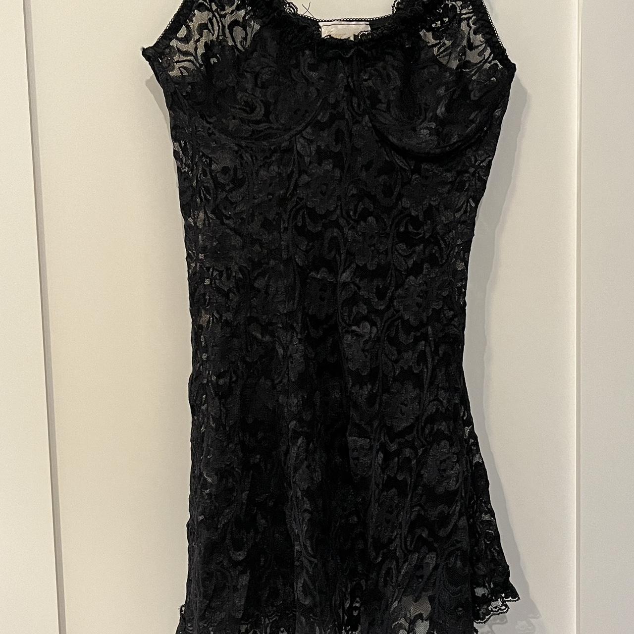 Black lace lingerie dress. #goth #fairycore #lace... - Depop