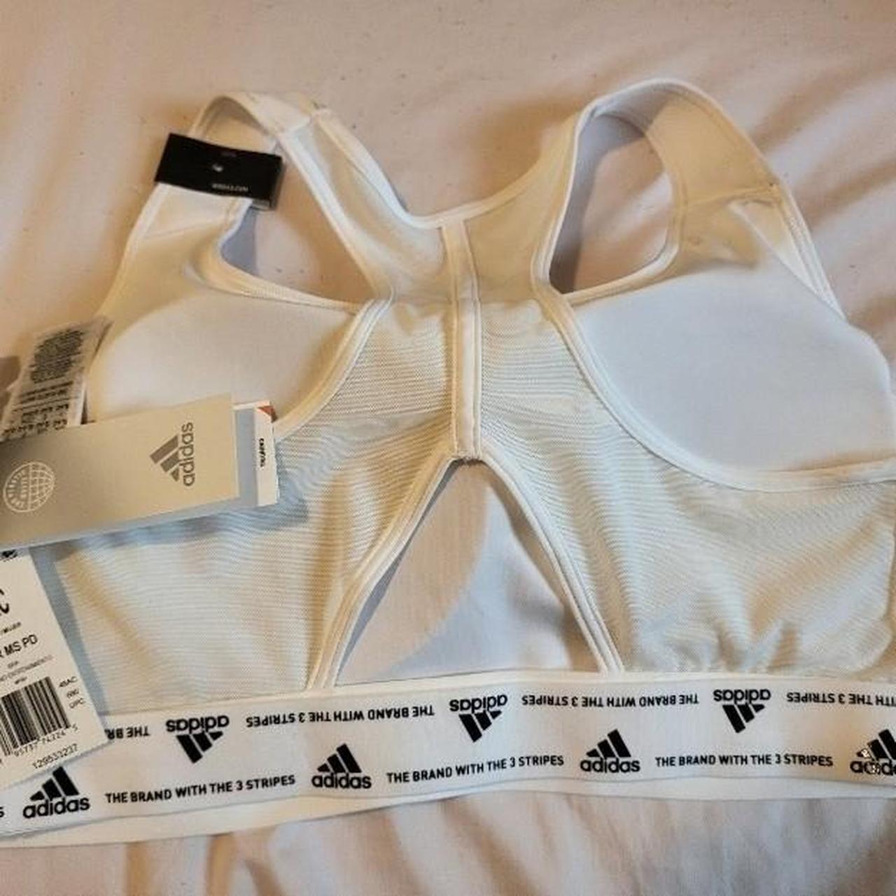 Adidas Powerreact Training Medium Sports Bra in a - Depop