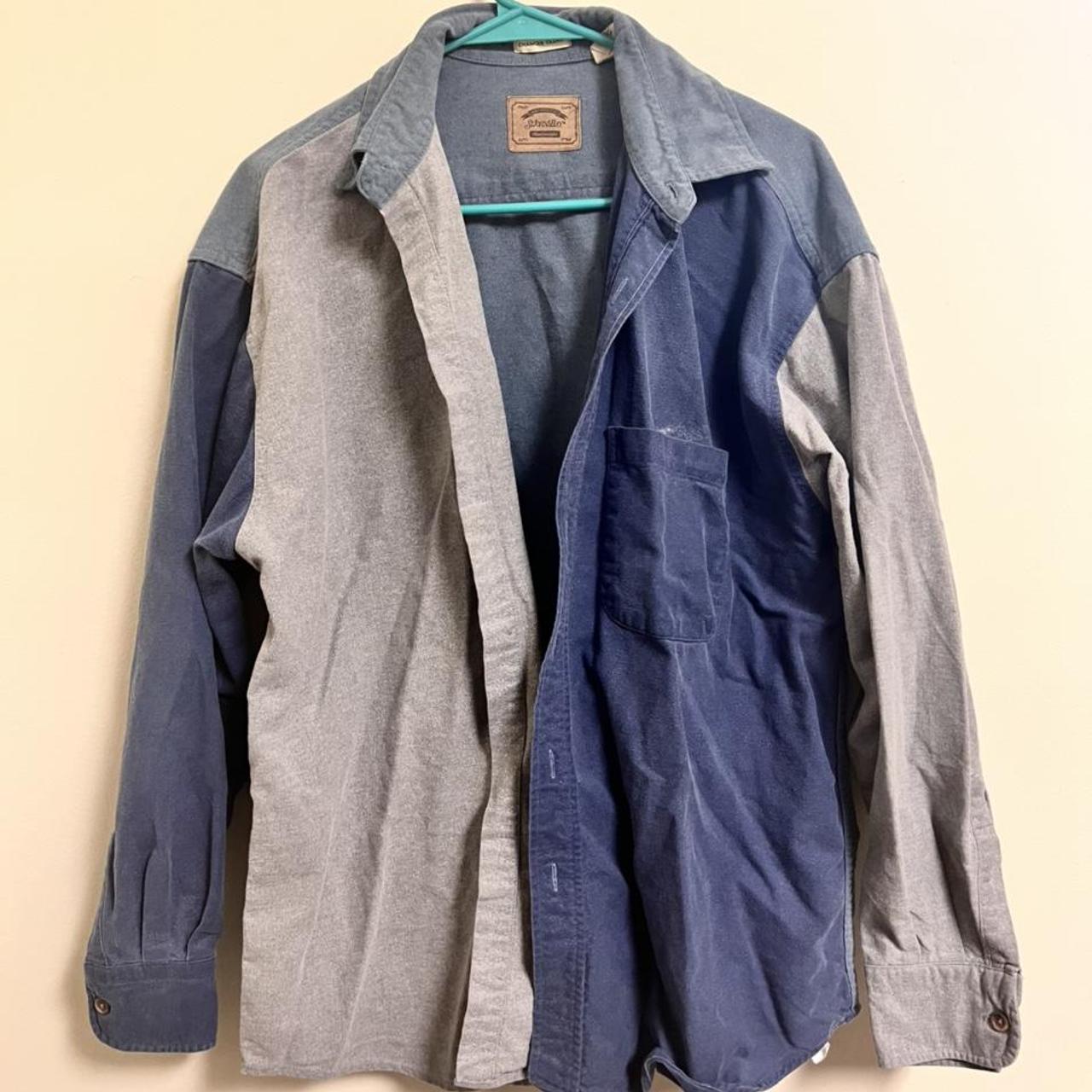 Men's Blue and Grey Jacket