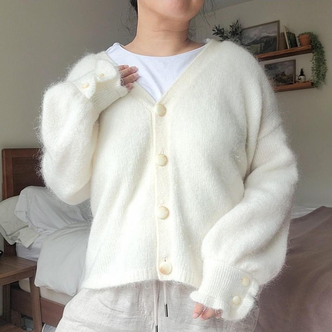 Sézane Women's Cardigan Cream/White M – Sezane Mia Long