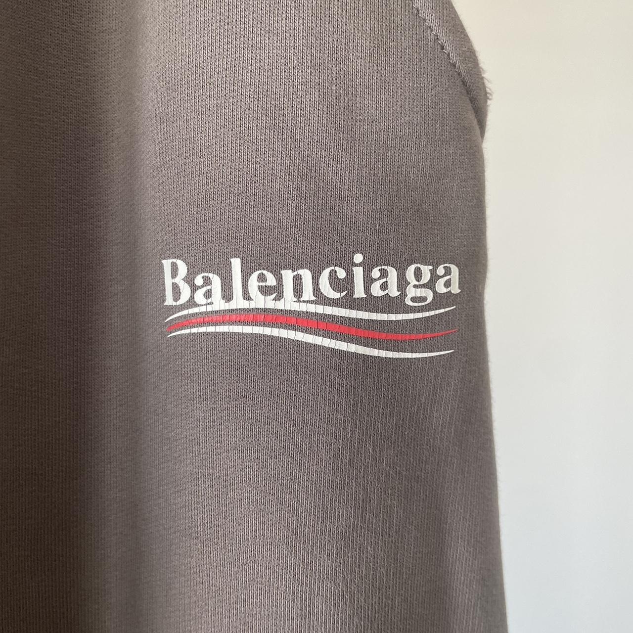 Balenciaga Grey Distressed Campaign Sweatpants... - Depop