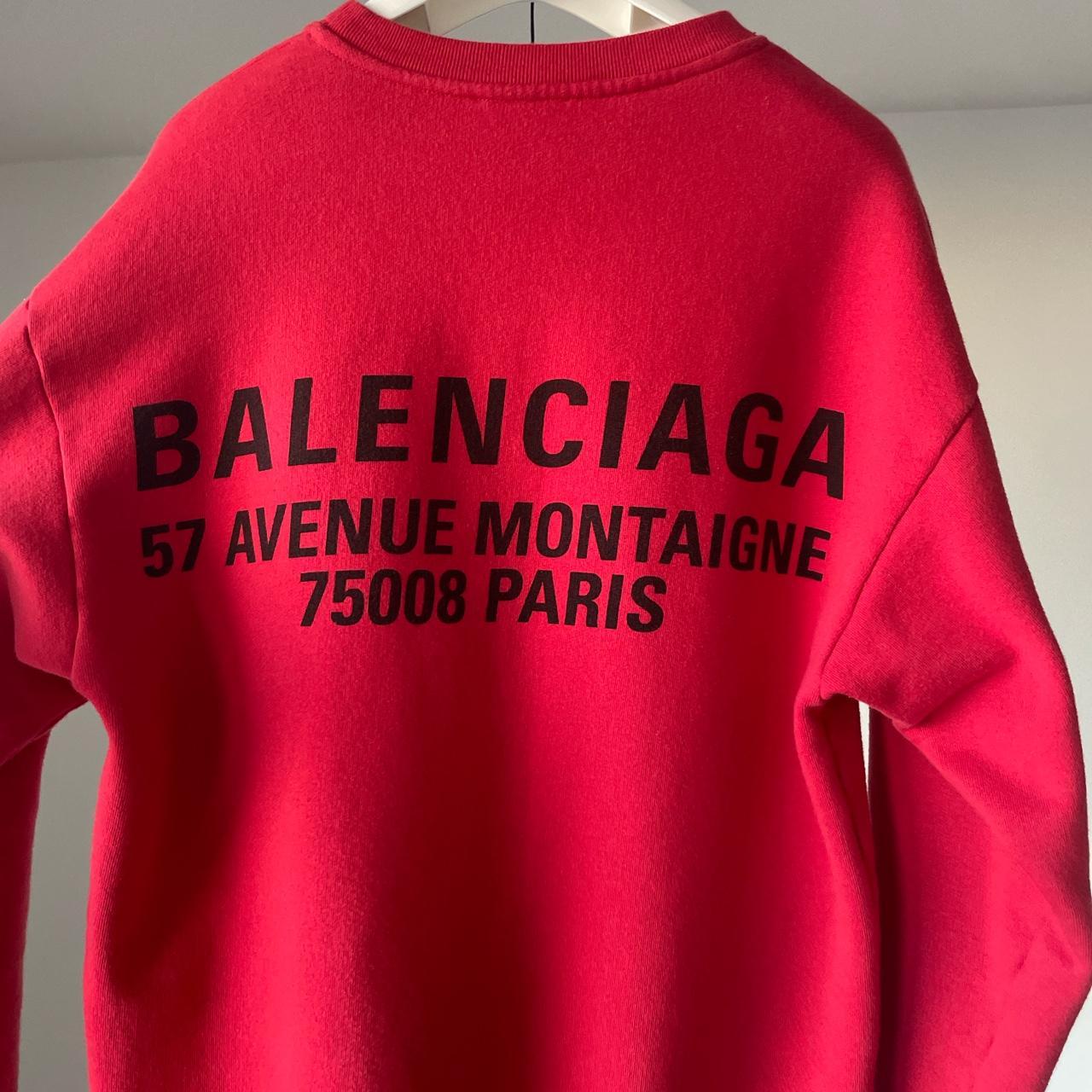 Balenciaga New Logo Out Red SweaterShirt SS17 Depop