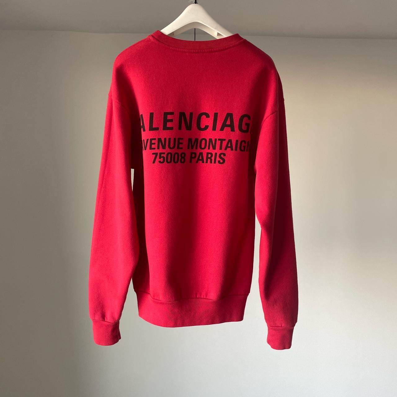 Balenciaga New Logo Out Red SweaterShirt SS17 Depop