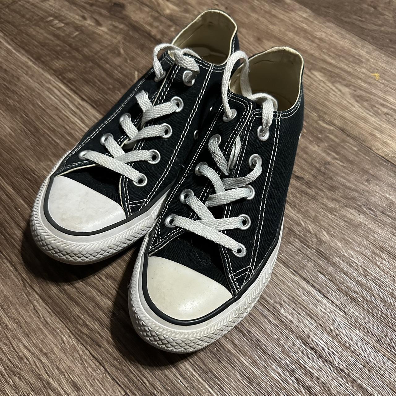 USED/EXCELLENT - black low top converse. there is... - Depop