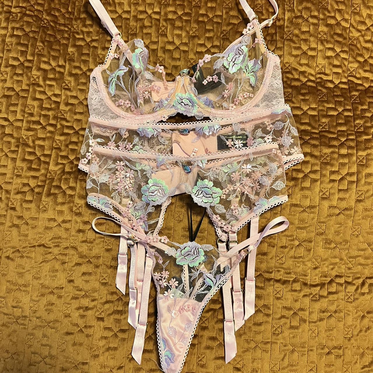 Honey Birdette Women's Purple and Pink Underwear | Depop