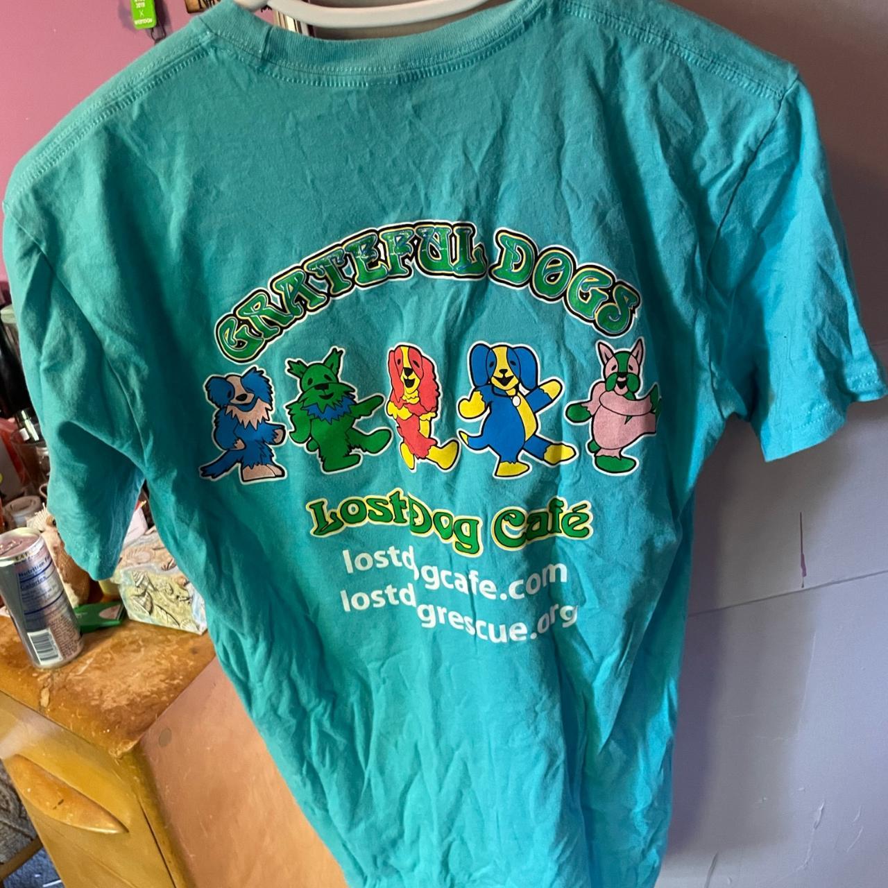Small Teal Colored Graphic Dog Tee - Depop