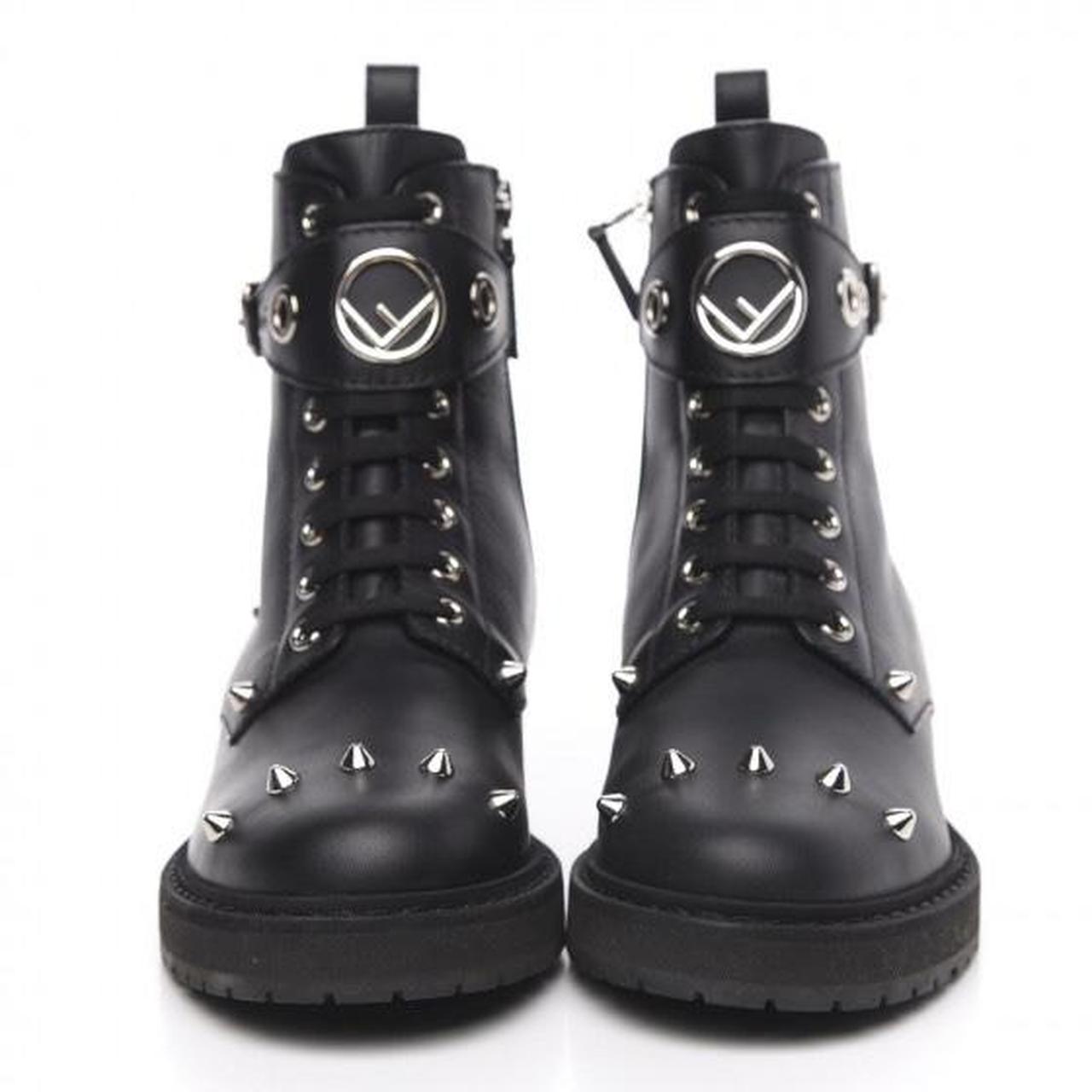 Fendi leather 2024 combat boots