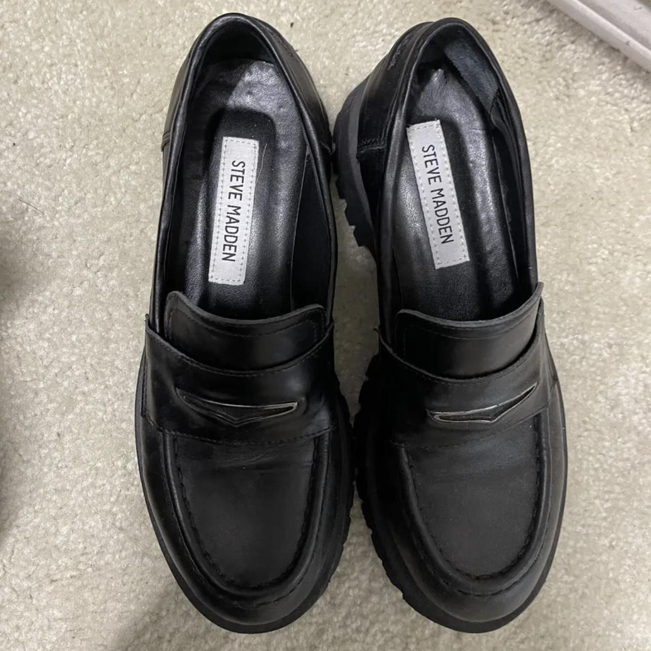 Steve Madden Women's Black Loafers Depop
