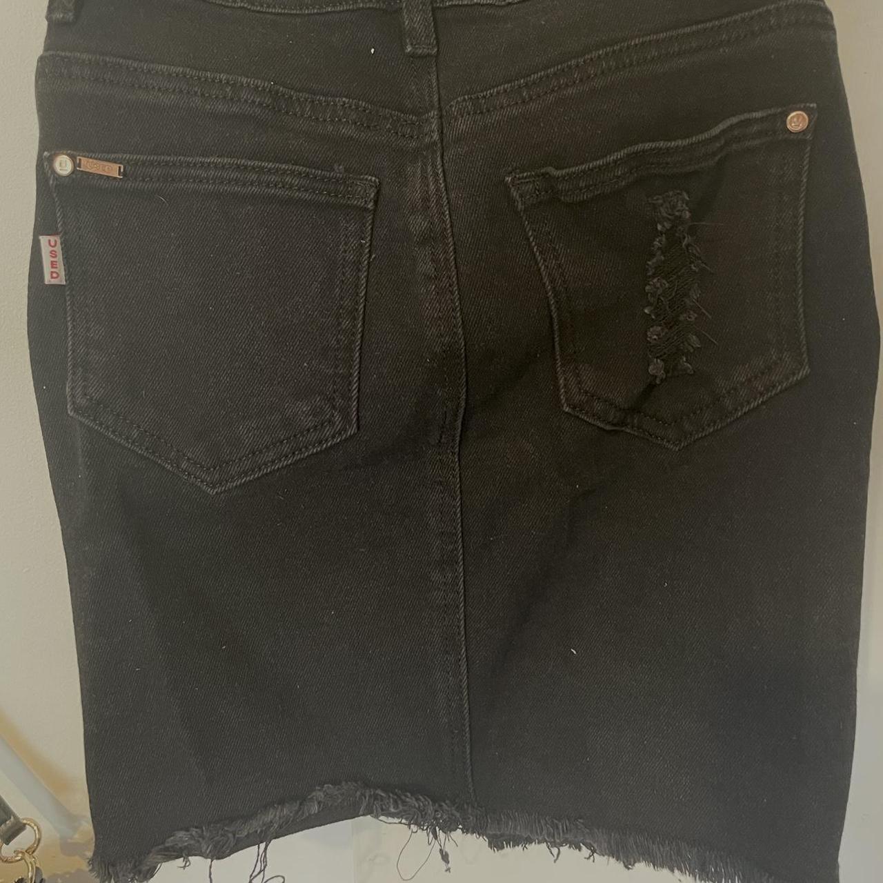 CITY BEACH Distressed black denim skirt Worn a Depop