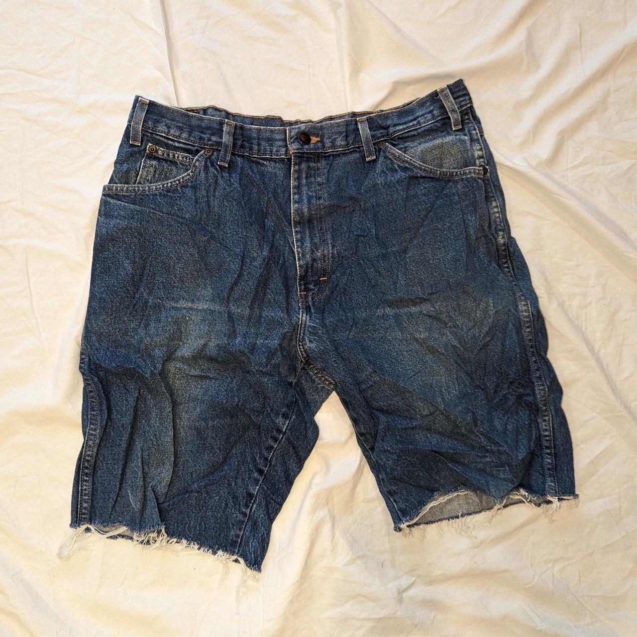 Dickies cut off skater shorts Size: W38 Mid denim... - Depop