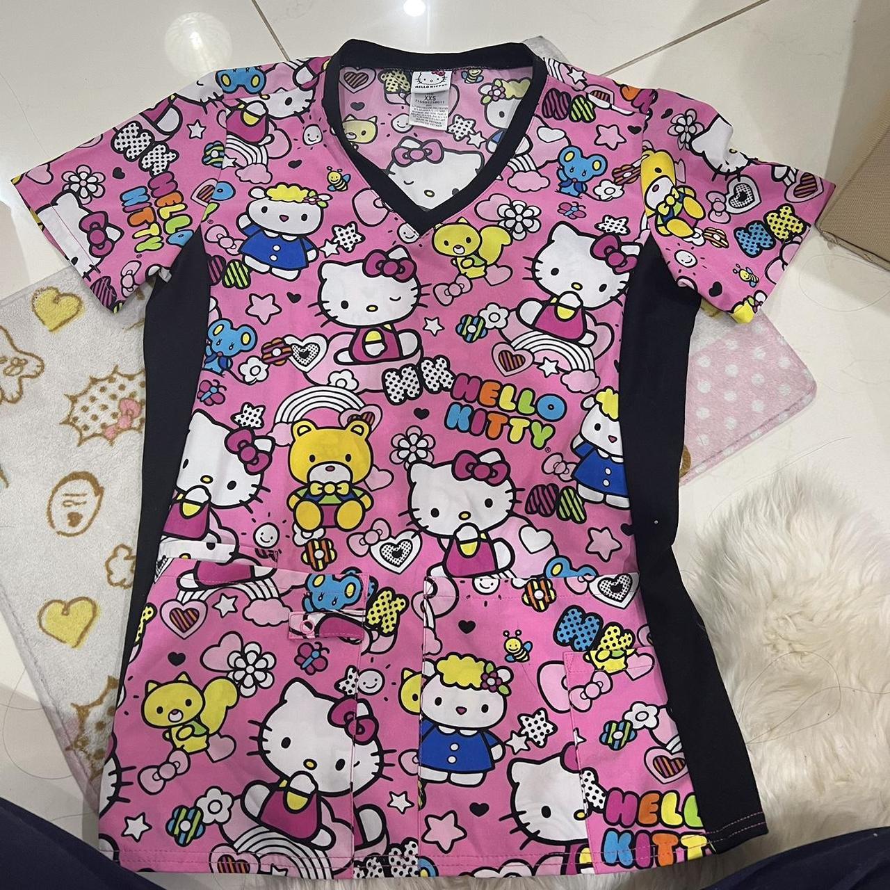 Hello kitty nursing scrub top size xxs, pretty... - Depop