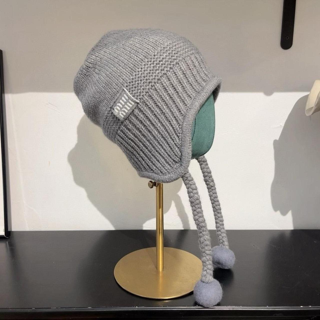 Miu Miu Women's Beanies - Grey/Blue – miu miu Gre… - image 2