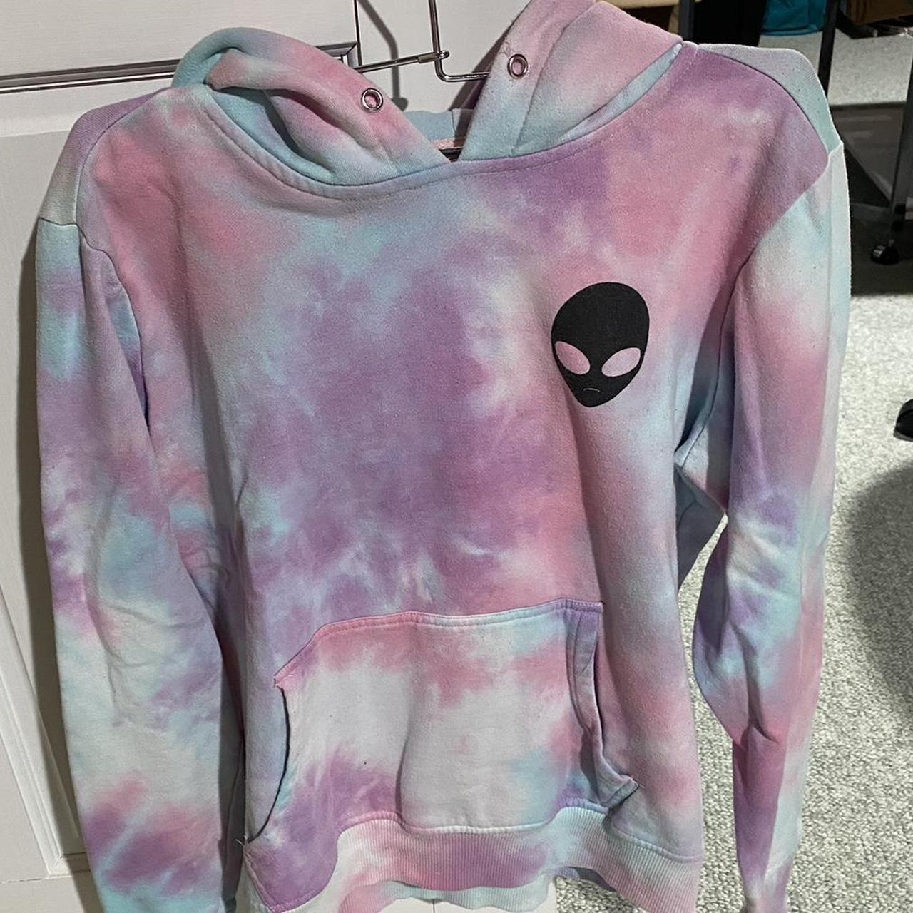 Hot Topic tie dye galaxy alien hoodie in good