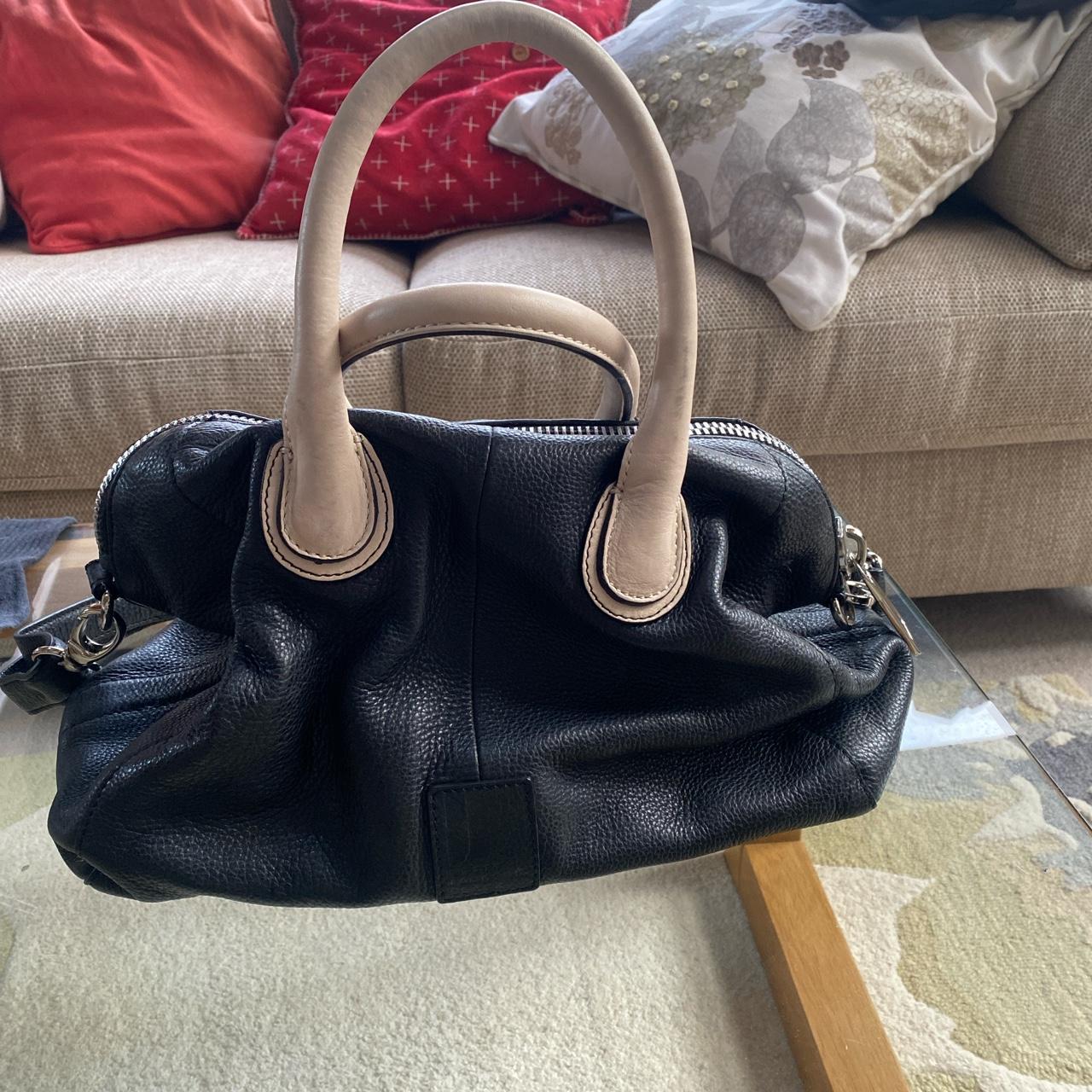 BETTY JACKSON BLACK black leather handbag with... - Depop