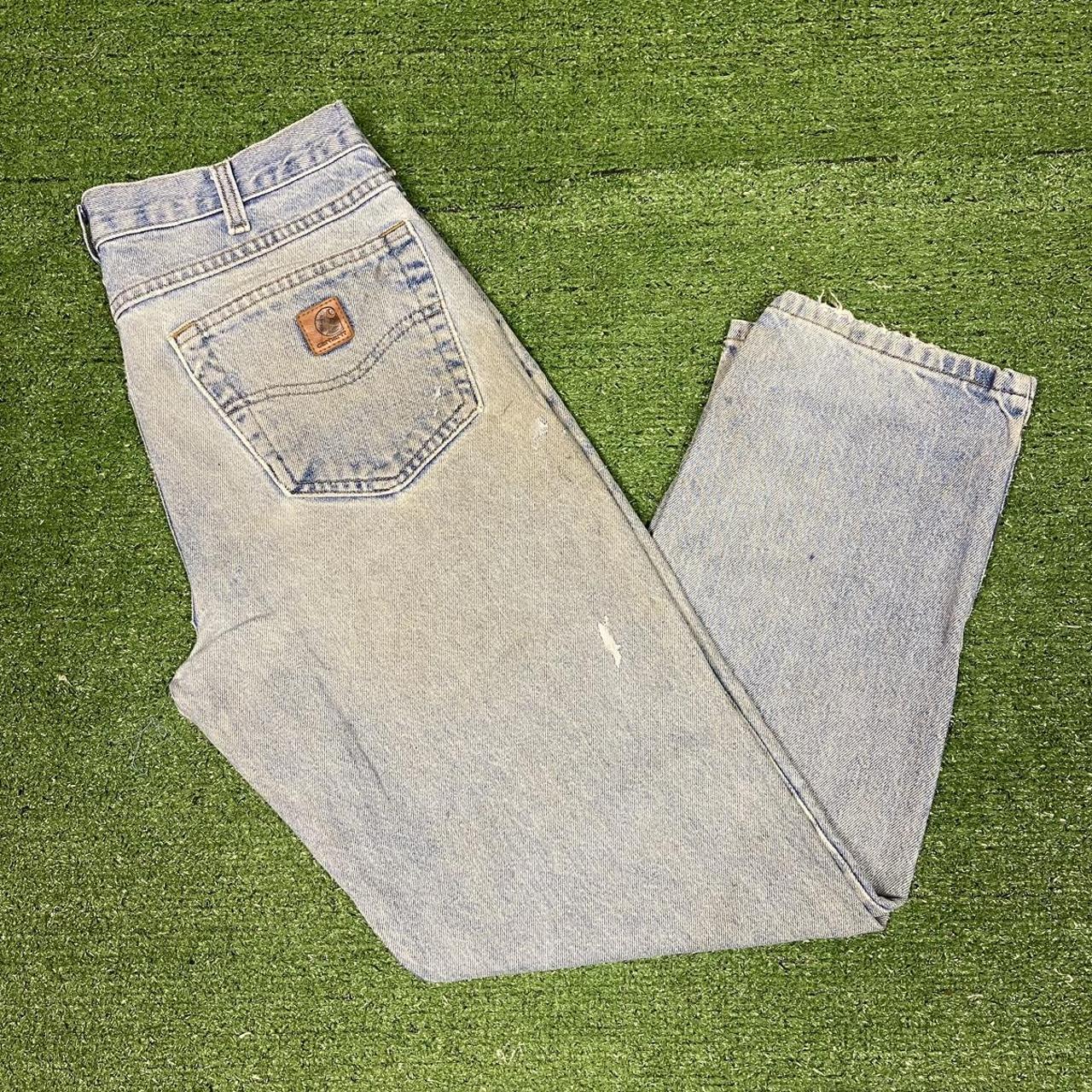 Vintage 90s Carhartt Carpenter Jeans Very light... - Depop